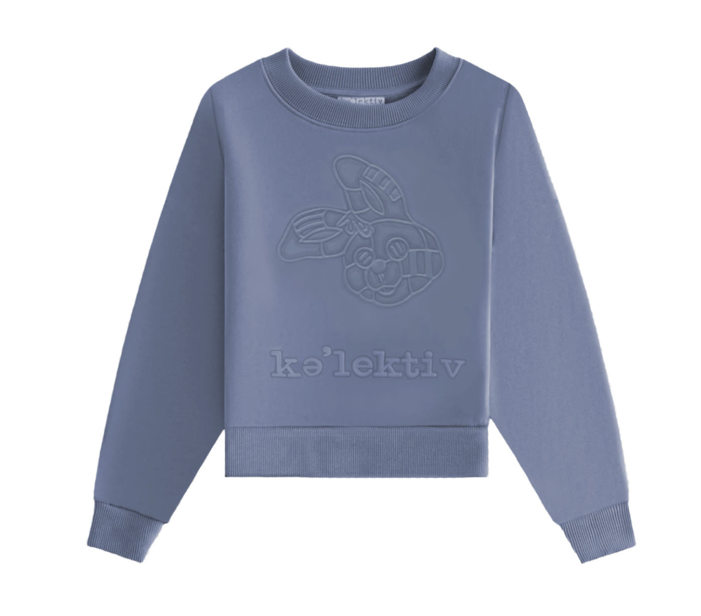 Kid's Blue Sweater With Embossed Bunny