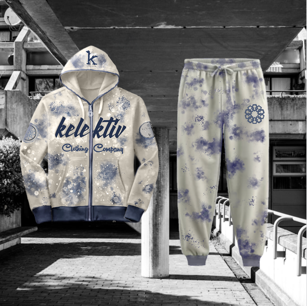 Adult Blue Acid Washed Hooded Sweater