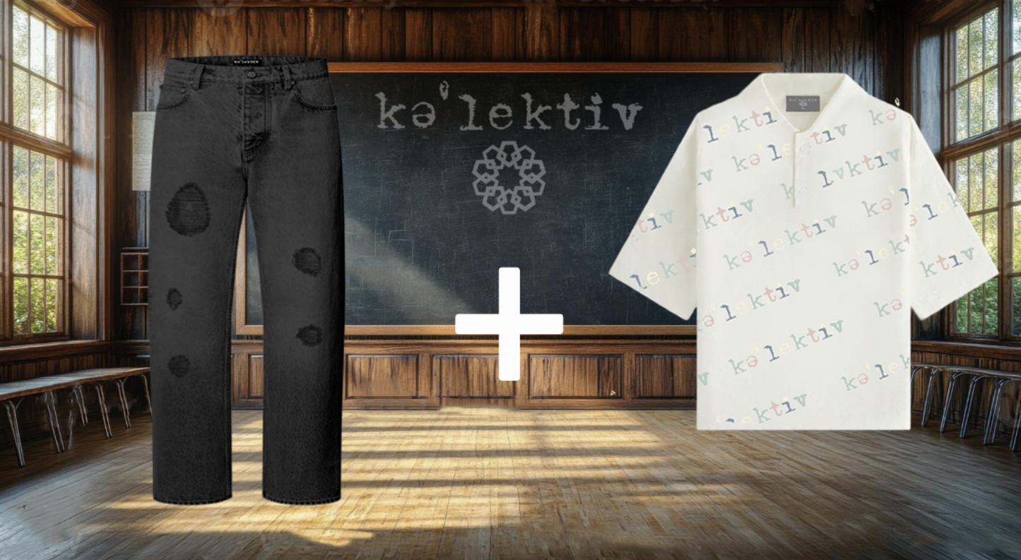 Kid's Collarless Logo Print Shirt