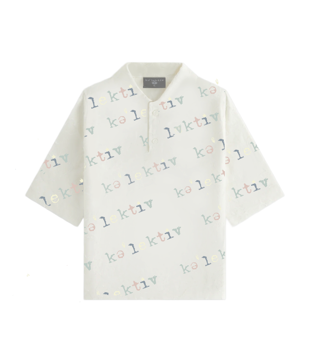 Kid's Collarless Logo Print Shirt