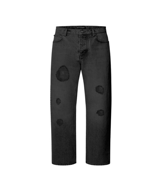 Black distressed denim for kid's