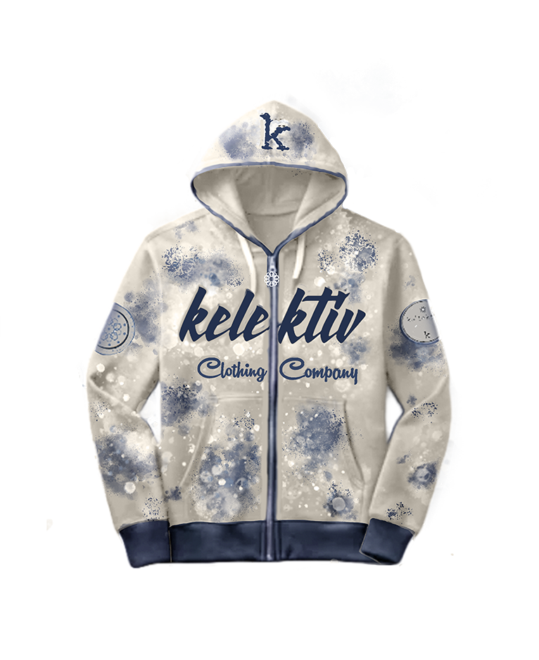 Adult Blue Acid Washed Hooded Sweater