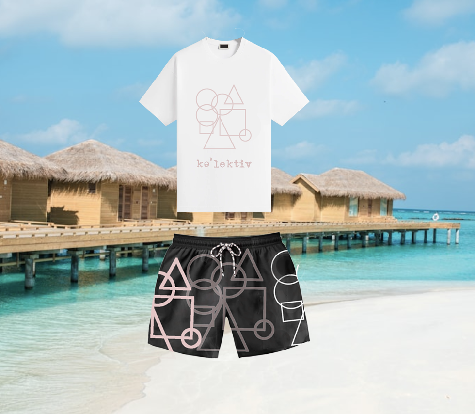 Geometric Print Adult Swim Trunks