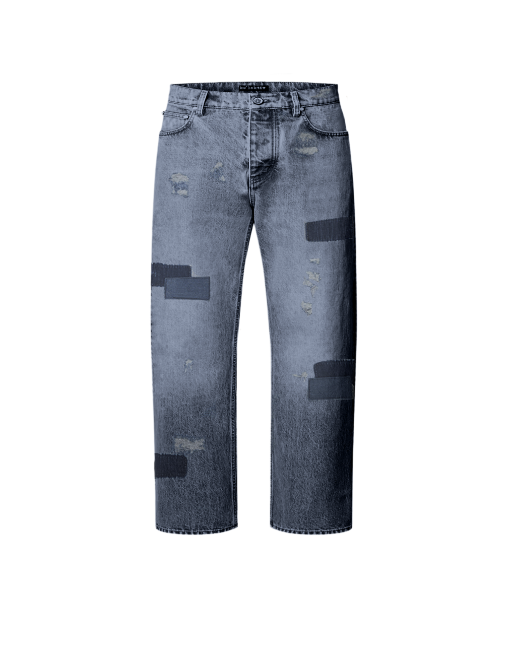 Blue patch designed denim for kids