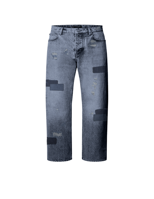 Blue patch designed denim for kids