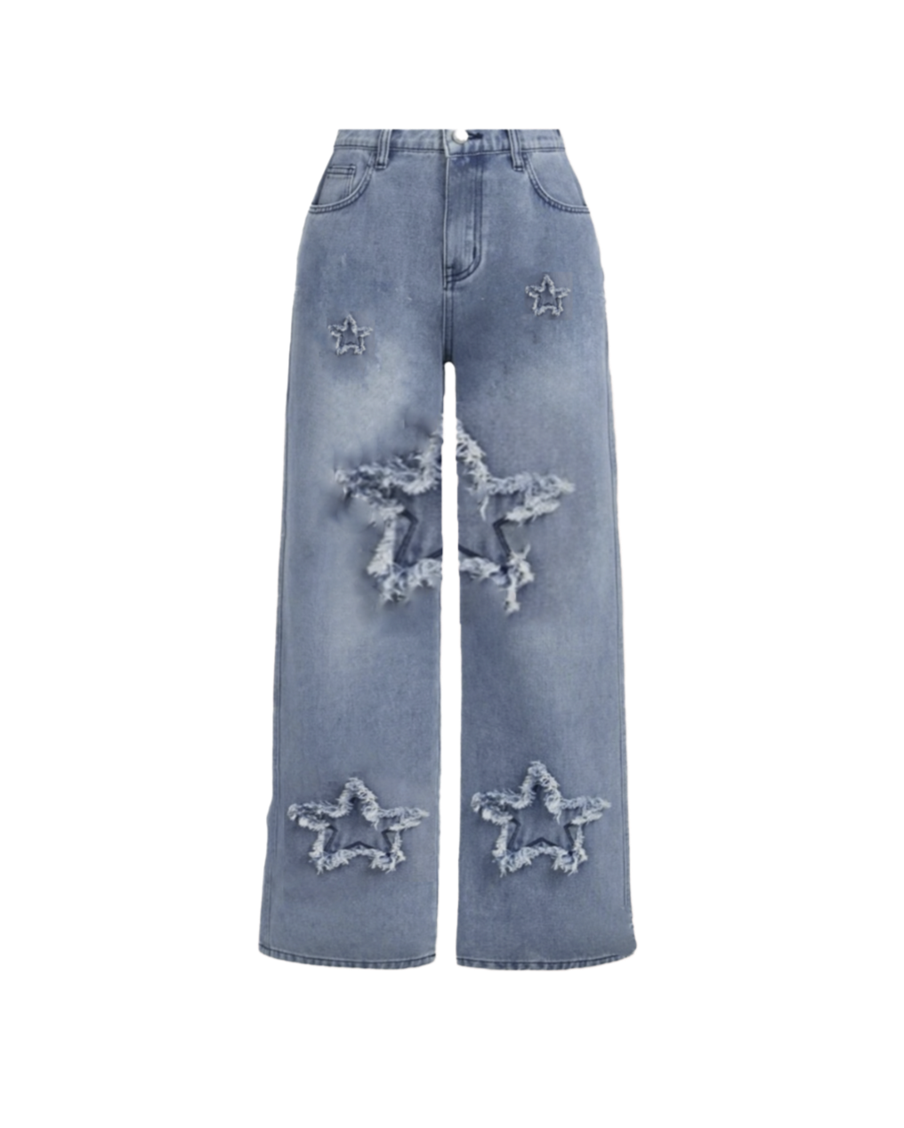 Light blue star patch denim flare jeans for kid's