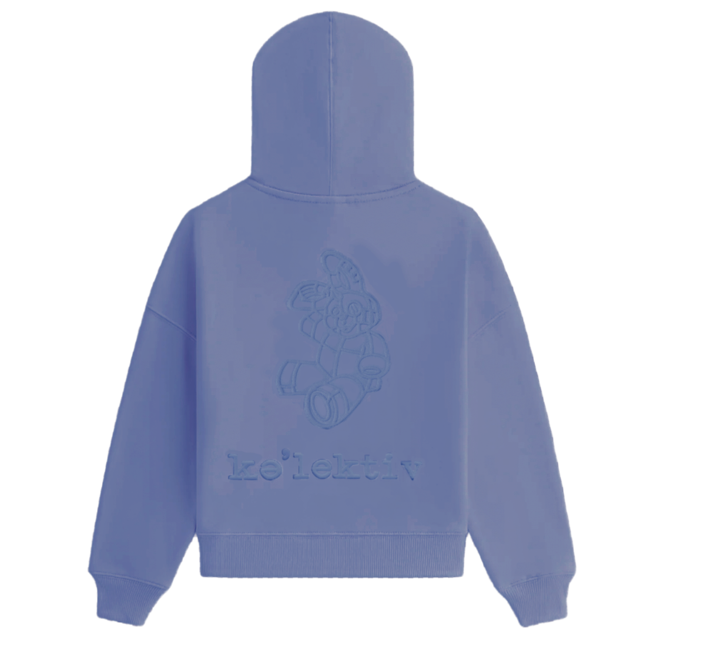 Kid's Blue Hooded Sweater With Full Embossed Bunny