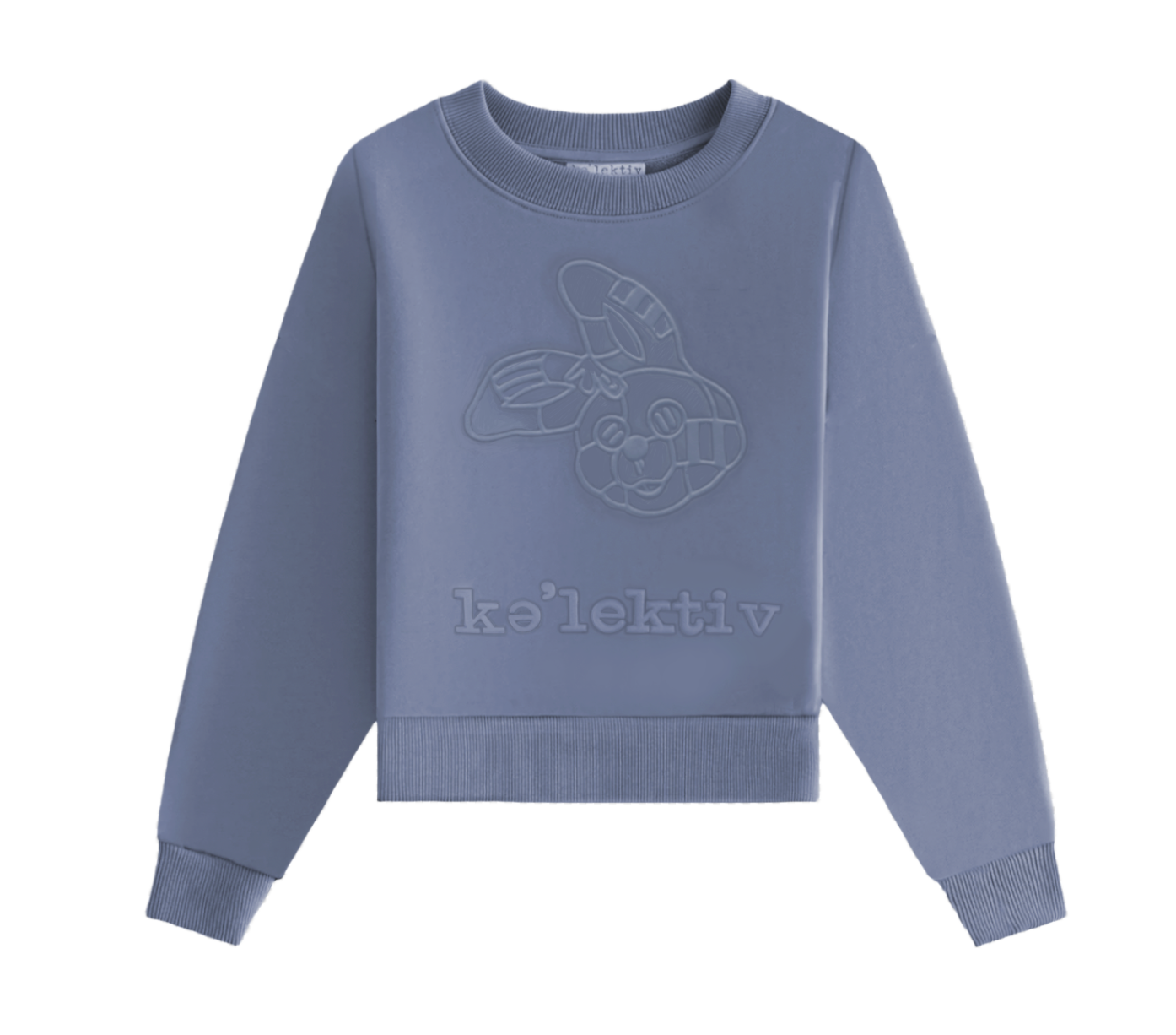 Kid's Blue Sweater With Embossed Bunny
