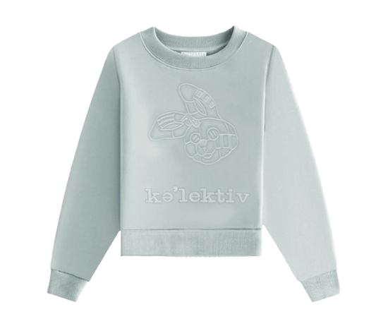 Kid's Mint Green Sweater With Embossed Bunny
