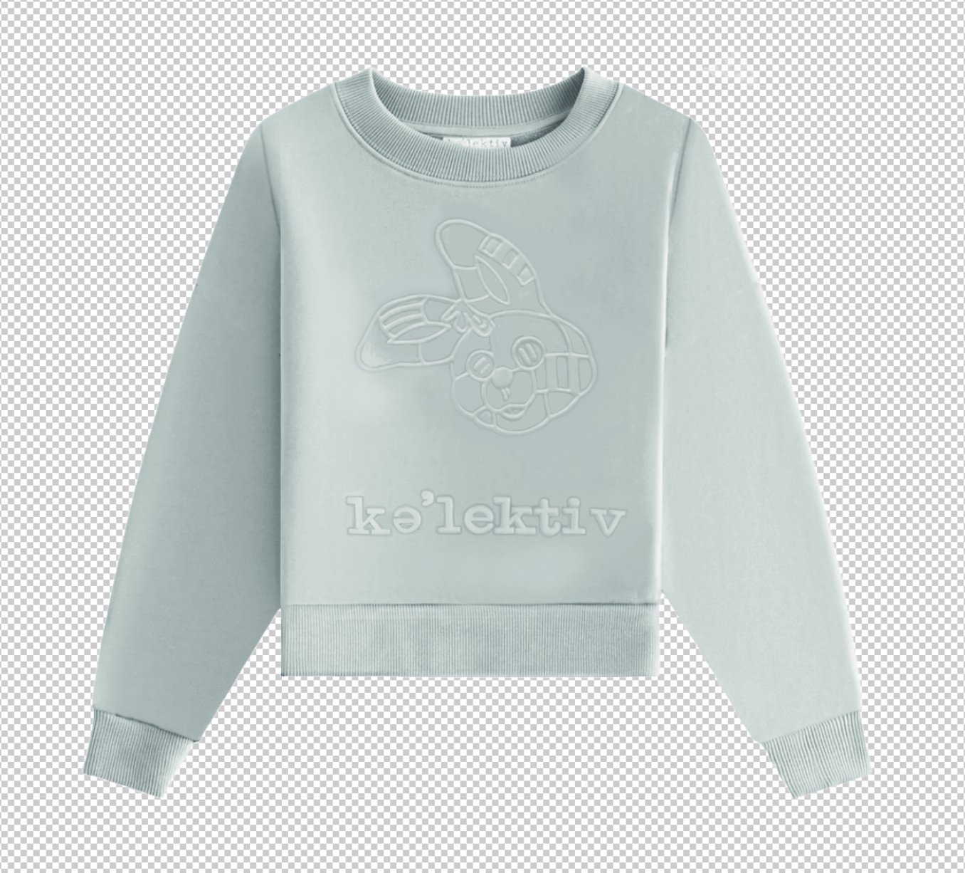 Kid's Mint Green Sweater With Embossed Bunny