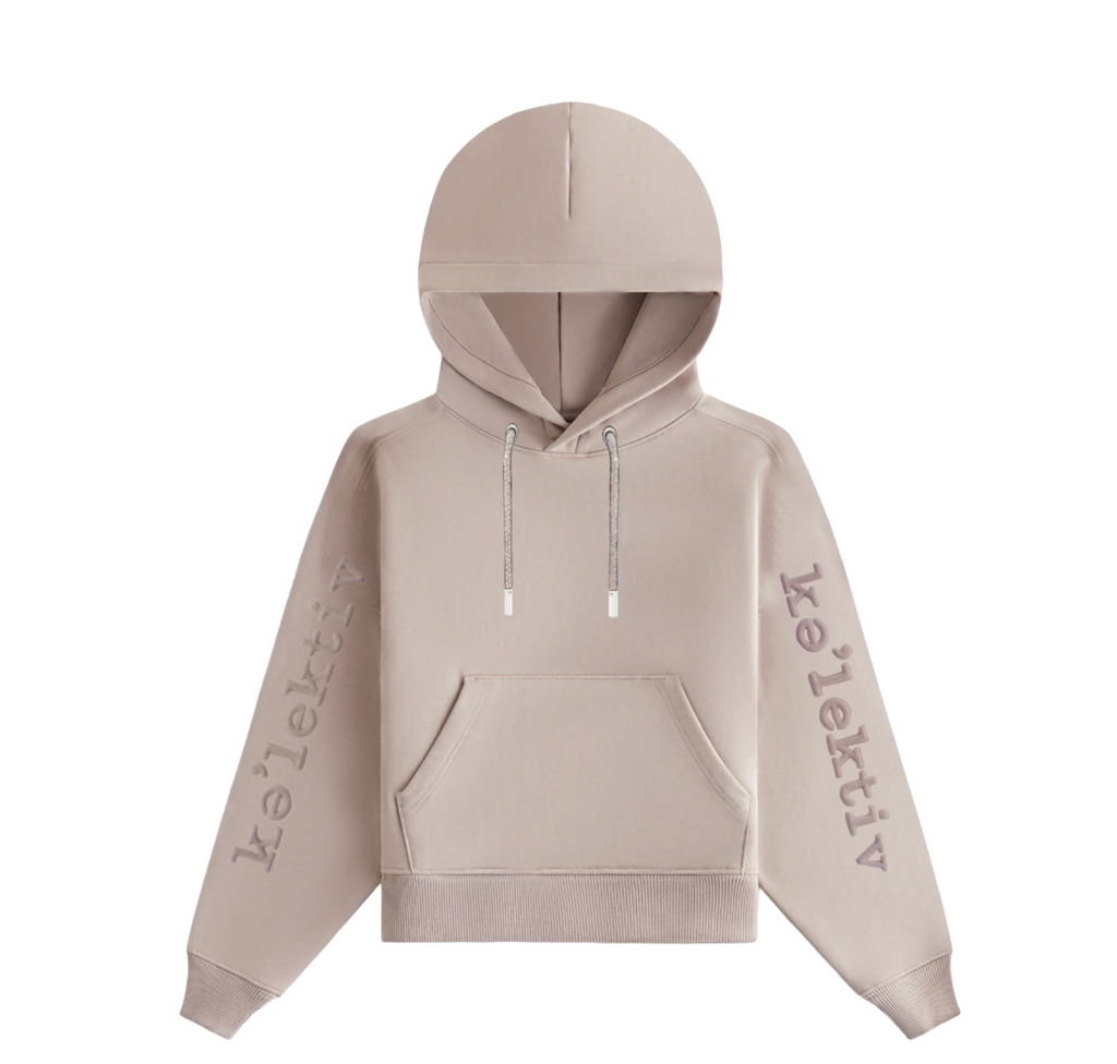 Kids' Mauve Hooded Sweater With Embossed Design