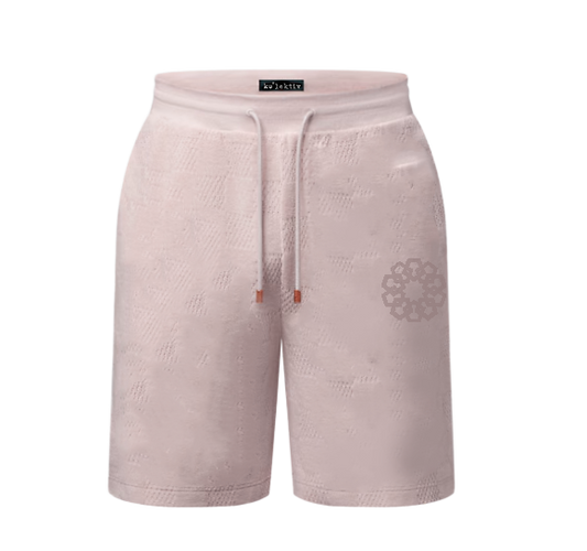 Mauve French -Terry Shorts With Embroidered Motif