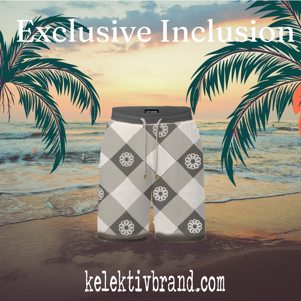 French Terry Plaid Motif Adult Shorts