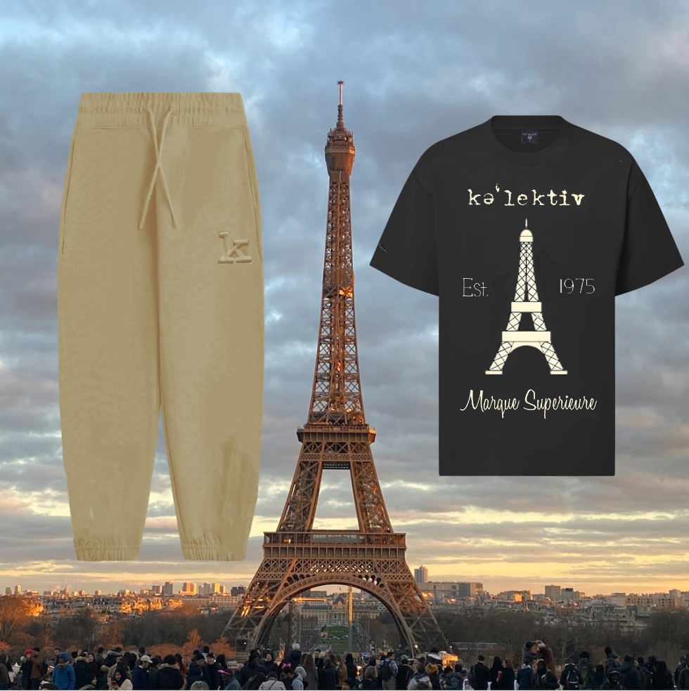 Kid's black Eiffel Tower Tee