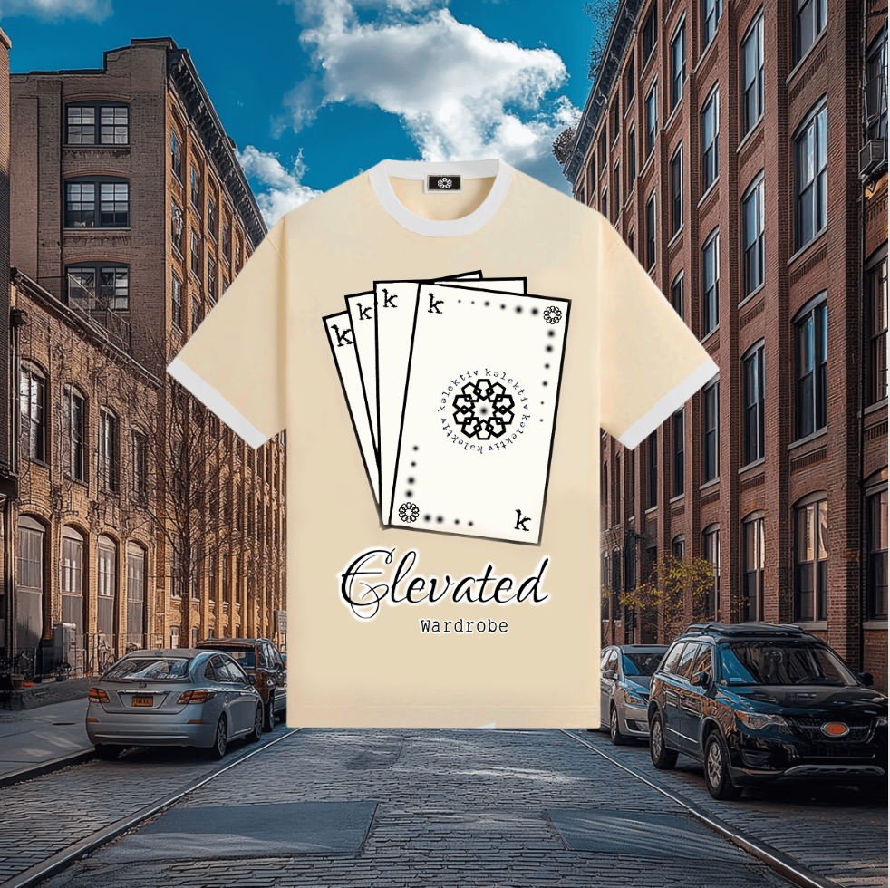Adult Cream Tee With Card Print