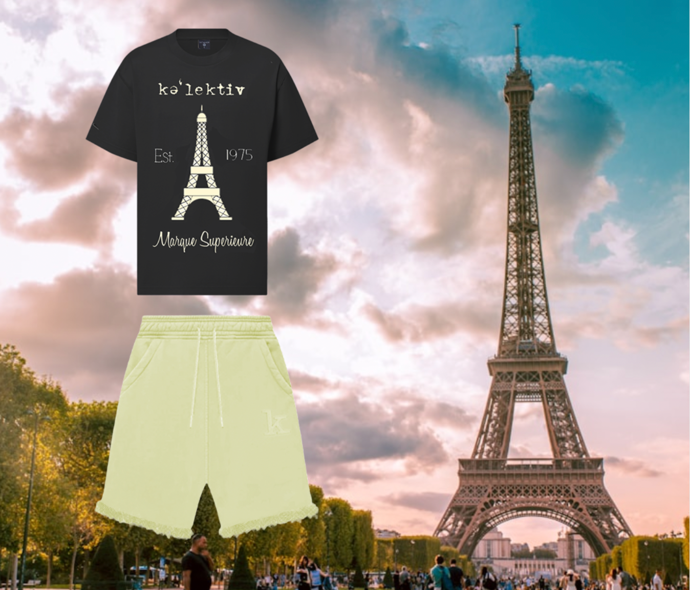 Kid's black Eiffel Tower Tee