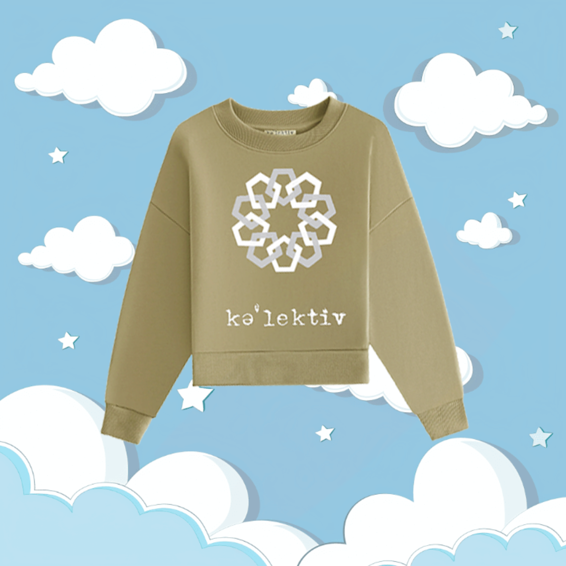 Kids' Muted Gold Sweater With Embroidered Motif