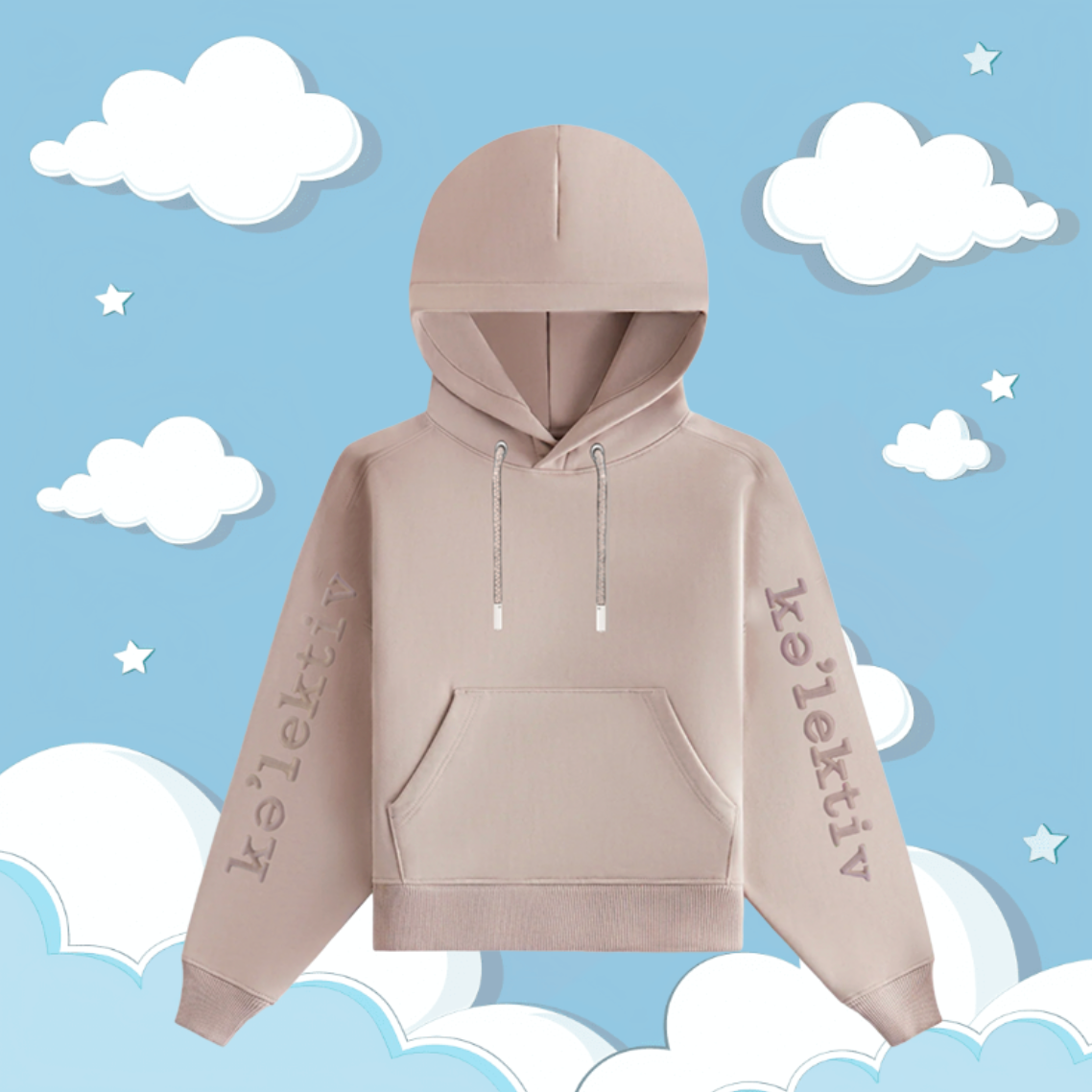 Kids' Mauve Hooded Sweater With Embossed Design