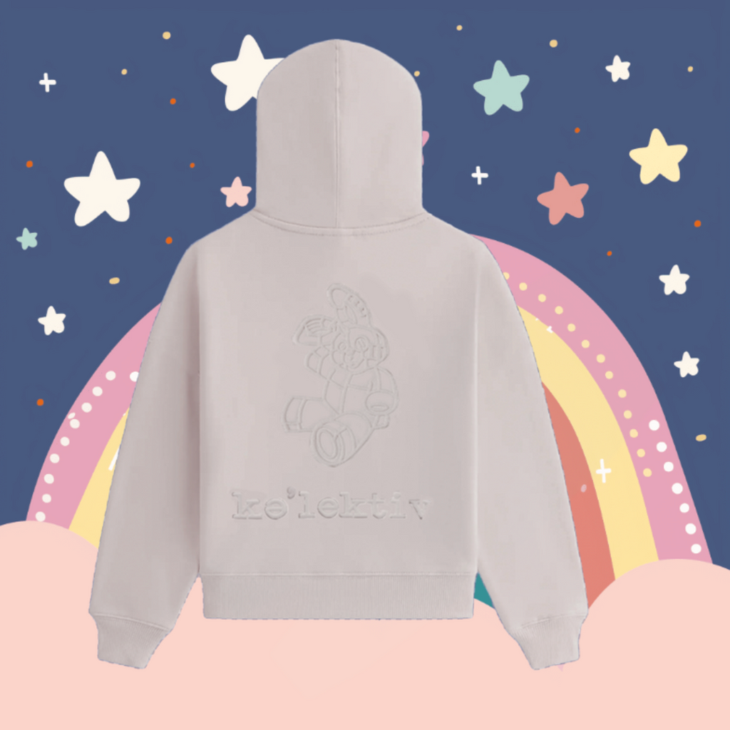 Kids' Mauve Hooded Sweater With Embossed Design