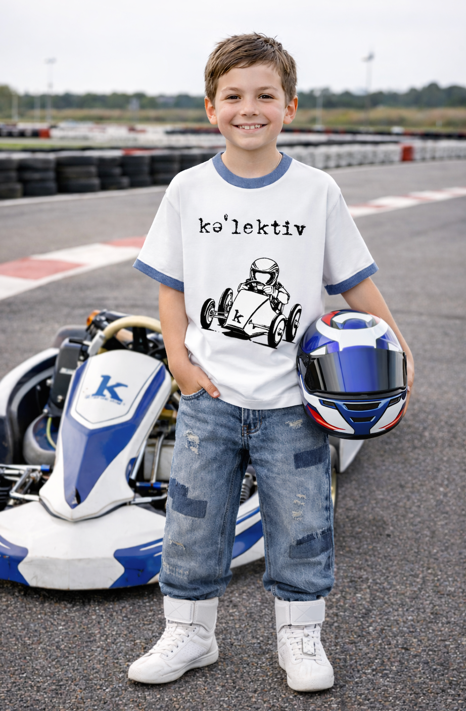 Kids WhiteGrand Prix Tee