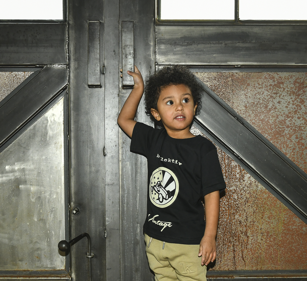 Kid's Black Vintage Soapbox Car Tee