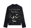Kid's Black Long Sleeve Tee With Elephant Print