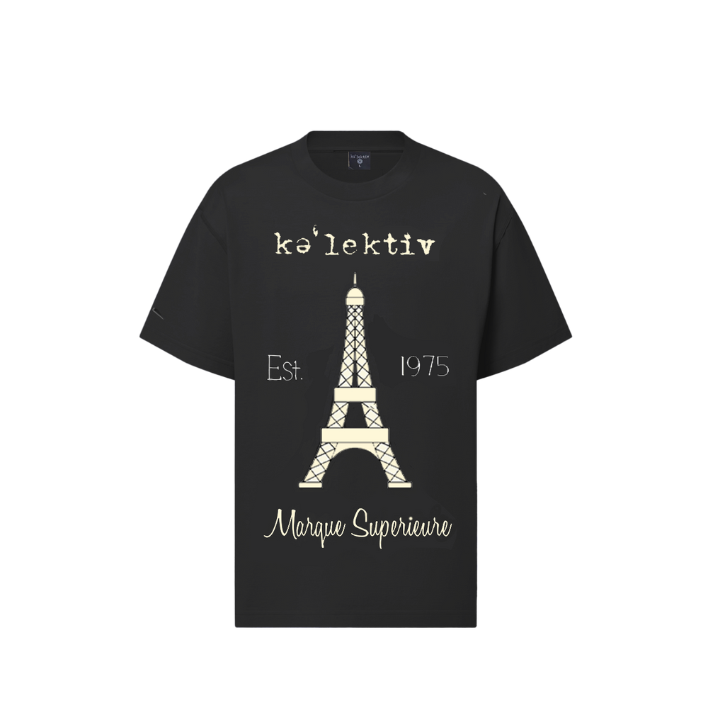 Kid's black Eiffel Tower Tee