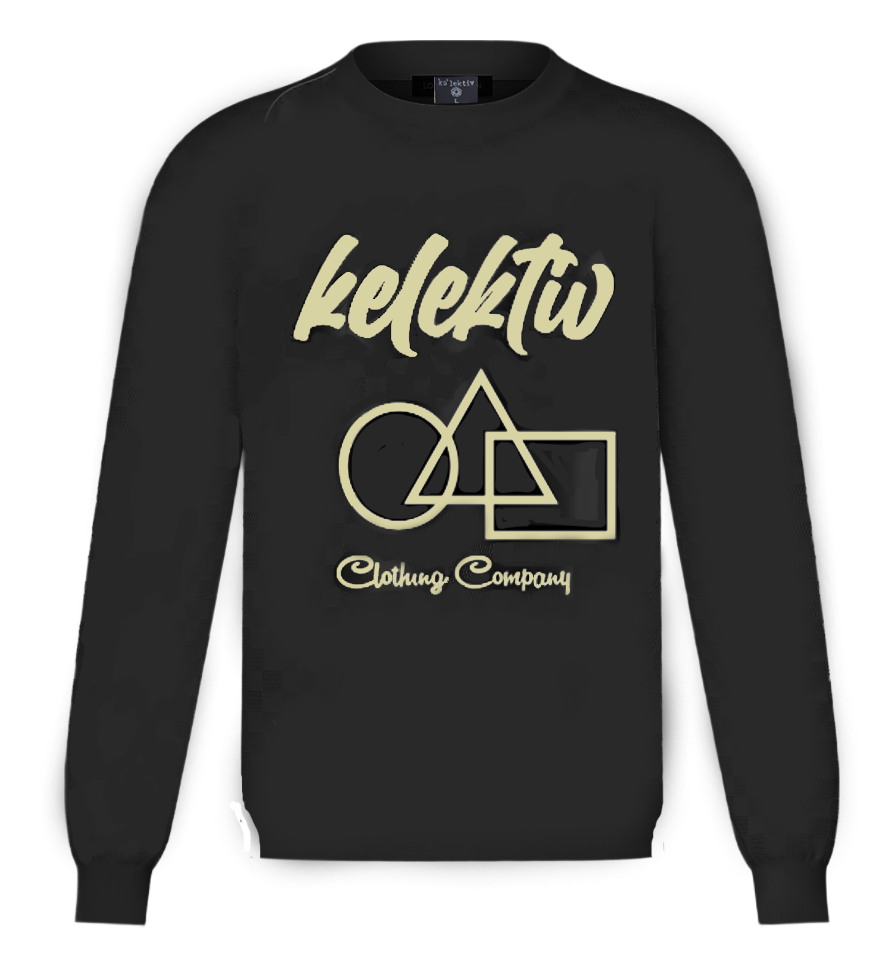 Adult Black Sweater With Geometric Print