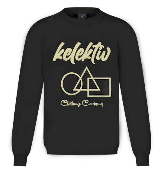 Adult Black Sweater With Geometric Print