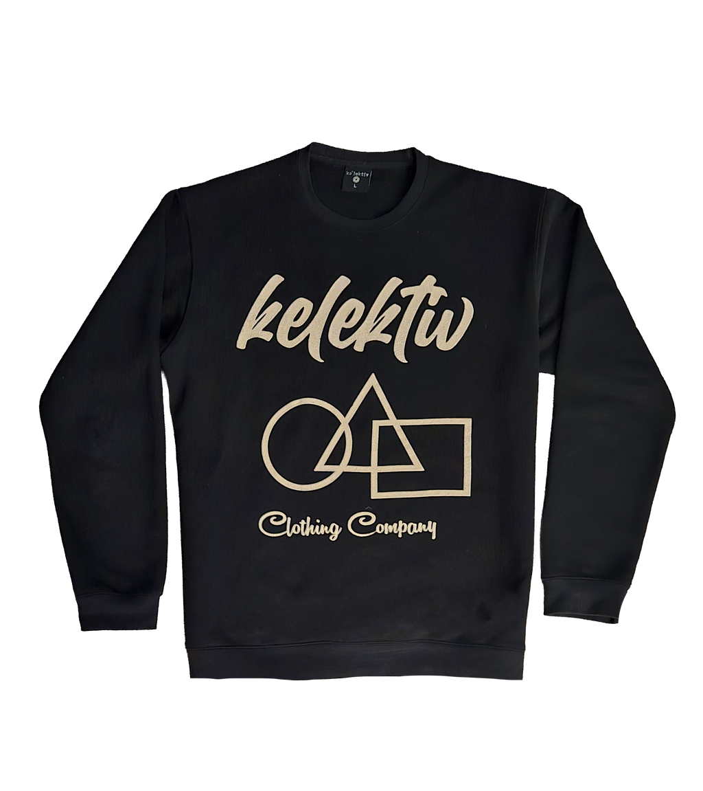 Adult Black Sweater With Geometric Print