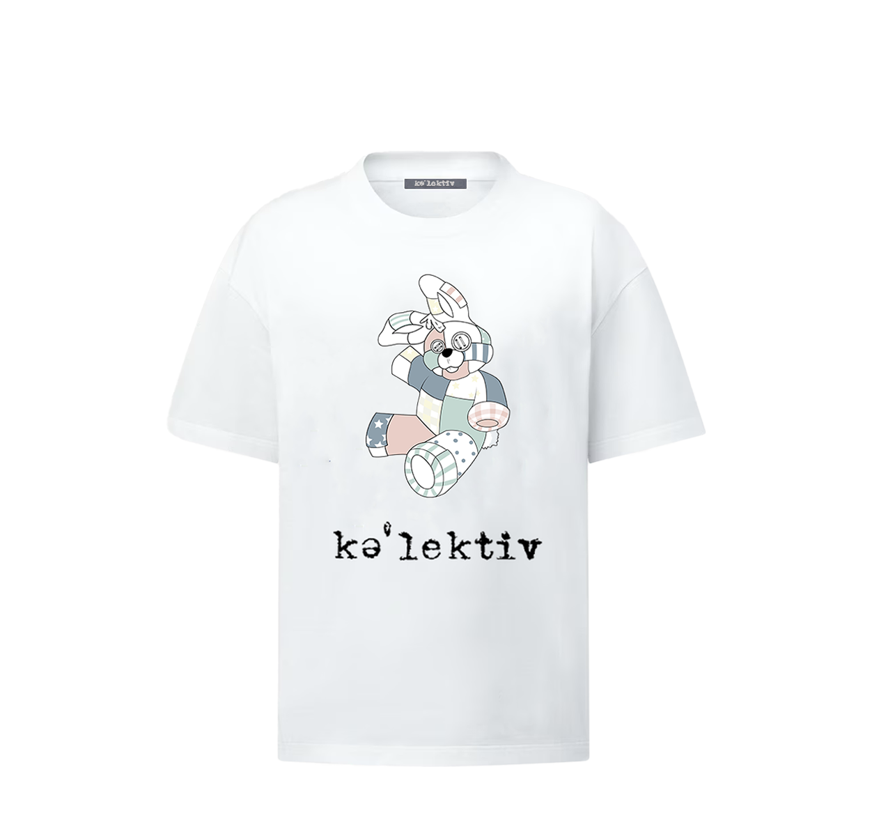 Kid's all white tshirt with Bunny on the front
