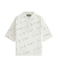 Kid's Collarless Logo Print Shirt