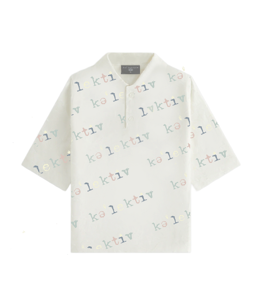 Kid's Collarless Logo Print Shirt