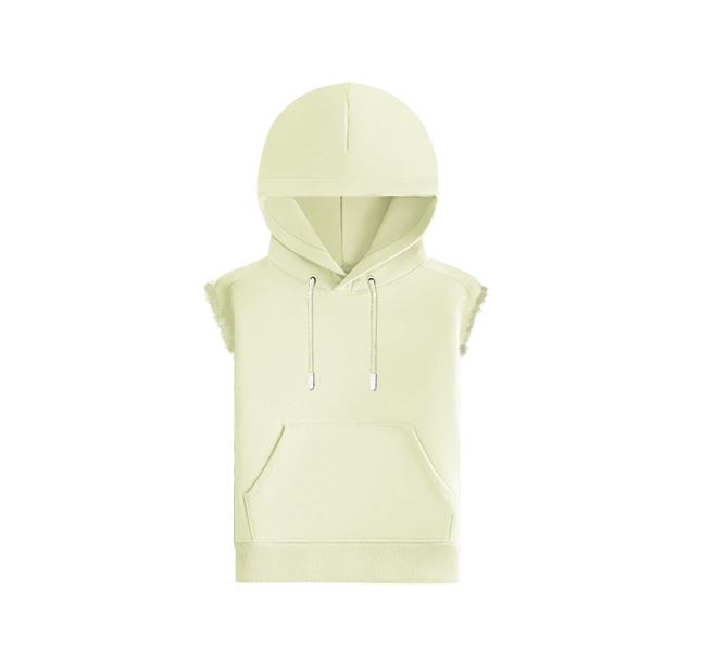 Kid's Sleeveless Hooded Sweater With Embossed Bunny