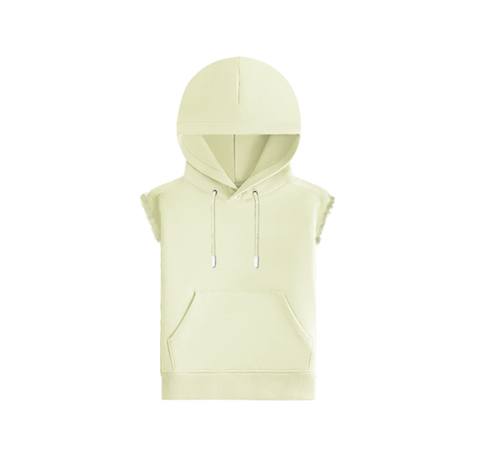 Kid's Sleeveless Hooded Sweater With Embossed Bunny