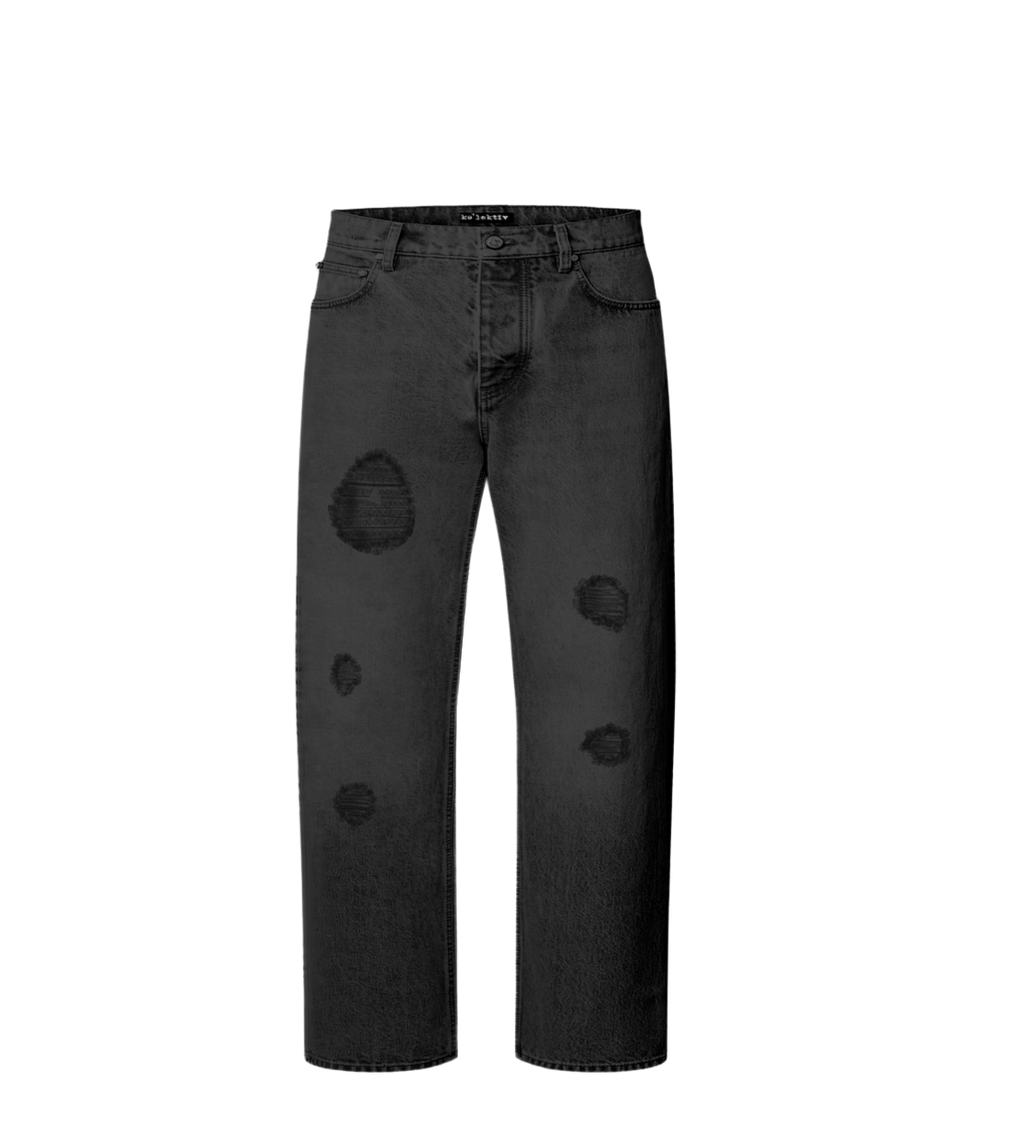 Black distressed denim for kid's