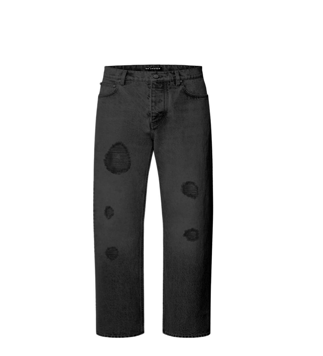 Black distressed denim for kid's