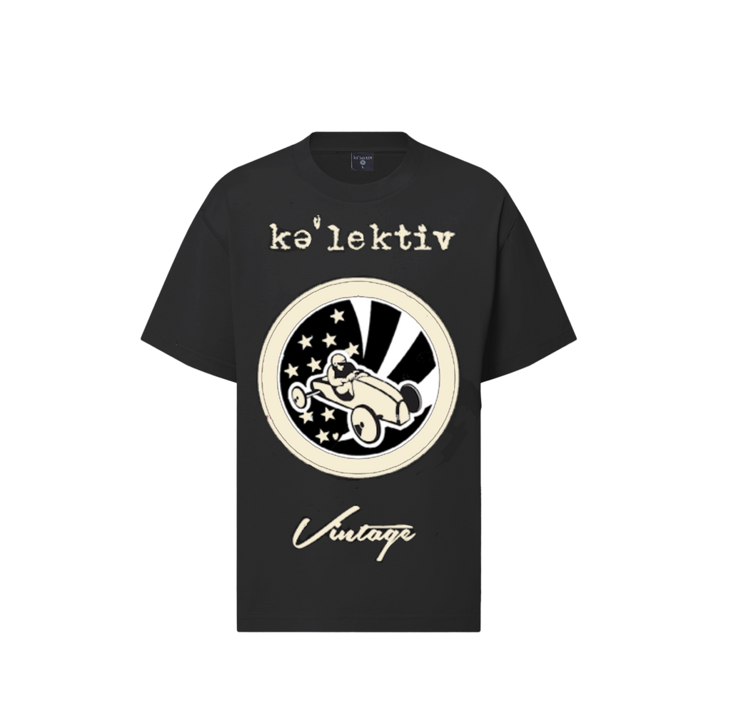 Kid's Black Vintage Soapbox Car Tee