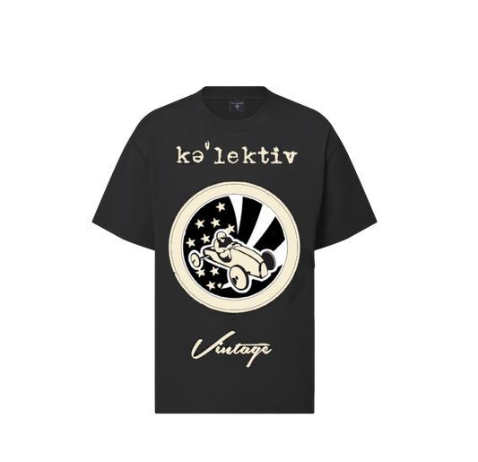 Kid's Black Vintage Soapbox Car Tee