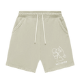 Tan Sweat Shorts With Geometric Print