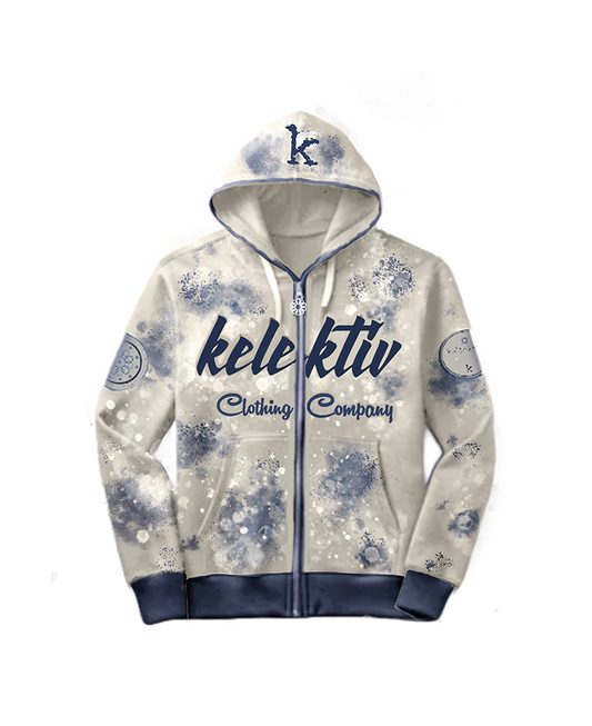 Adult Blue Acid Washed Hooded Sweater