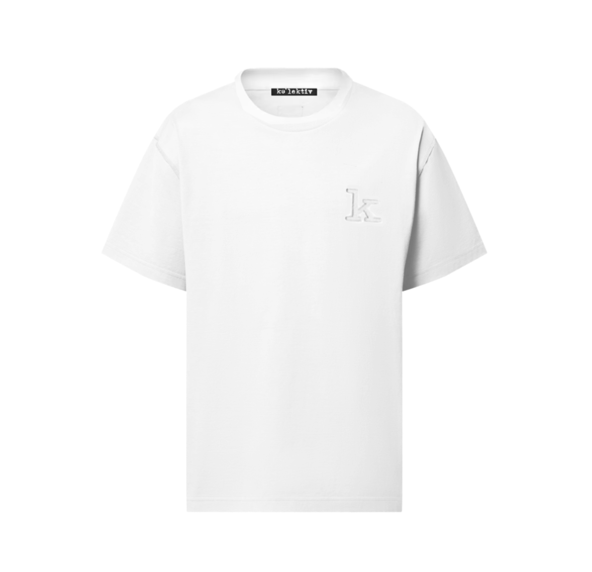 Kid's all white tee with big bunny head on the rear