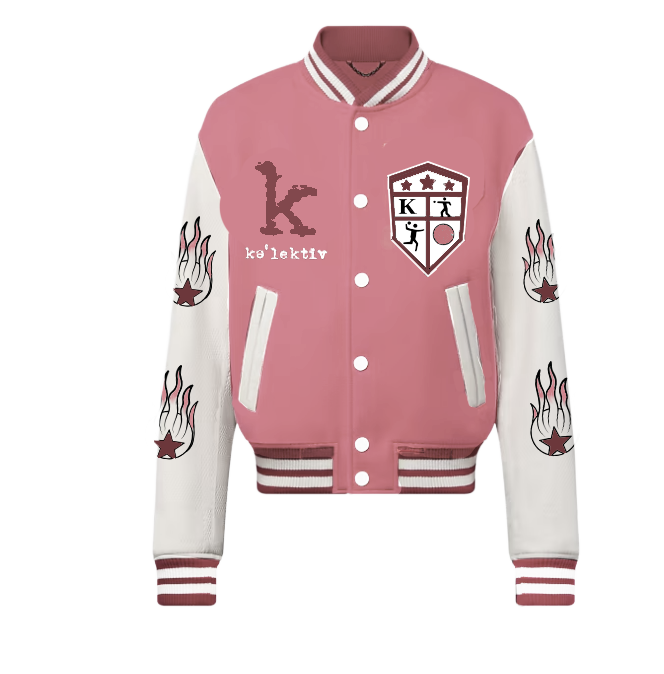 Kid's Dodgeball Varsity Jacket In Old Rose