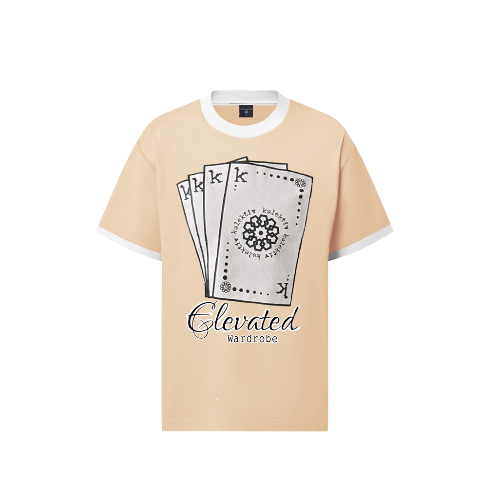 Adult Cream Tee With Card Print