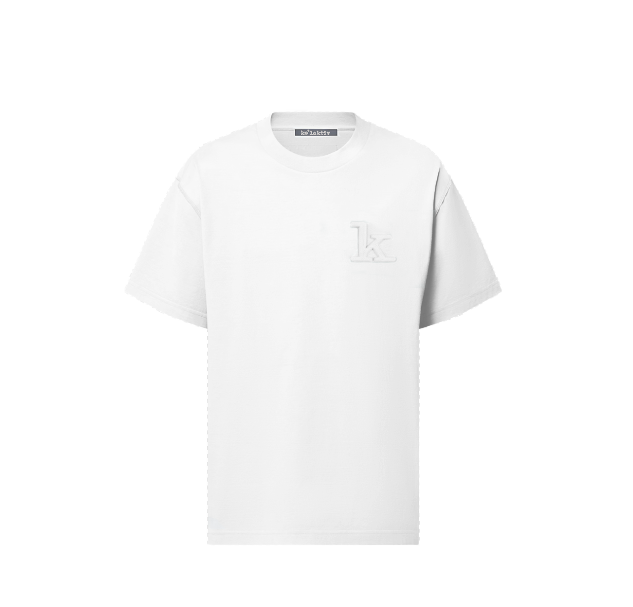 Kid's all white tee with big bunny head on the rear