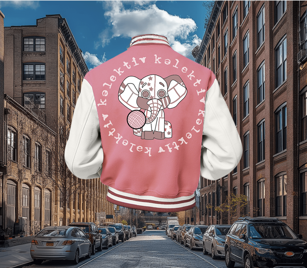 Kid's Dodgeball Varsity Jacket In Old Rose