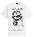 Adult White Tee With Paris Passport Print